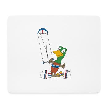 KITESURFEN - KITER - KITE - ENTE - VOGEL - SPORT - Mousepad (Querformat) - Weiß - Vorne