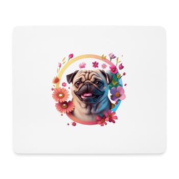 Mops Hund Hunderasse - Mousepad (Querformat) - Weiß - Vorne