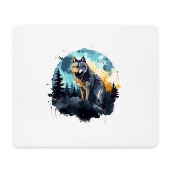 Watercolor Wolf - Mouse Pad (horizontal) - white - Front