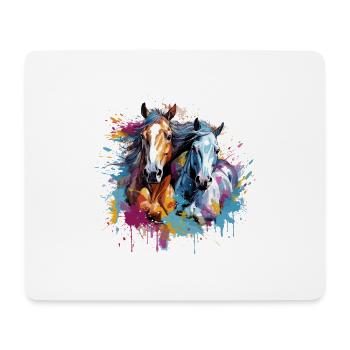 Horses, horses - Mouse Pad (horizontal) - white - Front