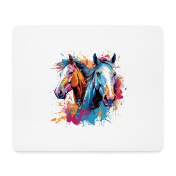 Horses, horses - Mouse Pad (horizontal) - white - Front