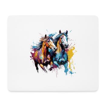 Pferd, Pferde - Mousepad (Querformat) - Weiß - Vorne