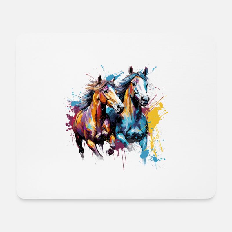 Cheval, chevaux - Tapis de souris (format paysage) - blanc