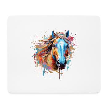 Pferd, Pferd - Mousepad (Querformat) - Weiß - Vorne