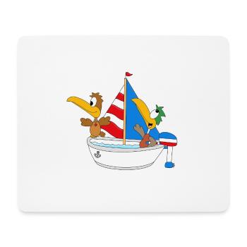 ENTEN - BOOT - SCHIFF - MEER - SEE - VÖGEL - TIERE - Mousepad (Querformat) - Weiß - Vorne