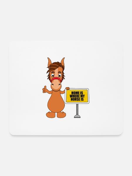 PFERD - HOME IS WHERE MY HORSE IS - Mousepad (Querformat) - Weiß