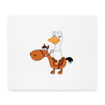 GANS - PFERD - PONY - REITEN - TIER - TIERE - KIND - Mousepad (Querformat) - Weiß - Vorne