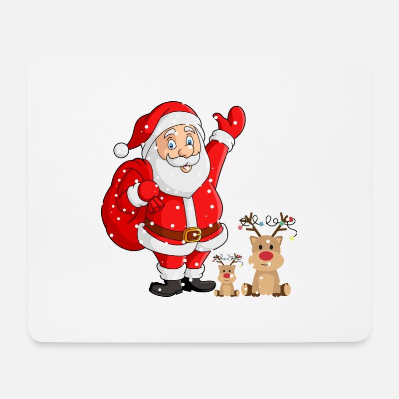 Lustiger Weihnachtsmann - Mousepad (Querformat) - Weiß