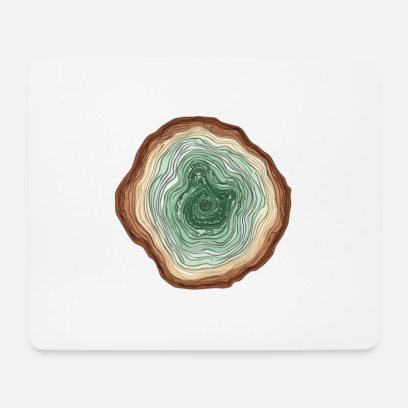 Naturmotiv - farbige Baumscheibe - Mousepad (Querformat) - Weiß