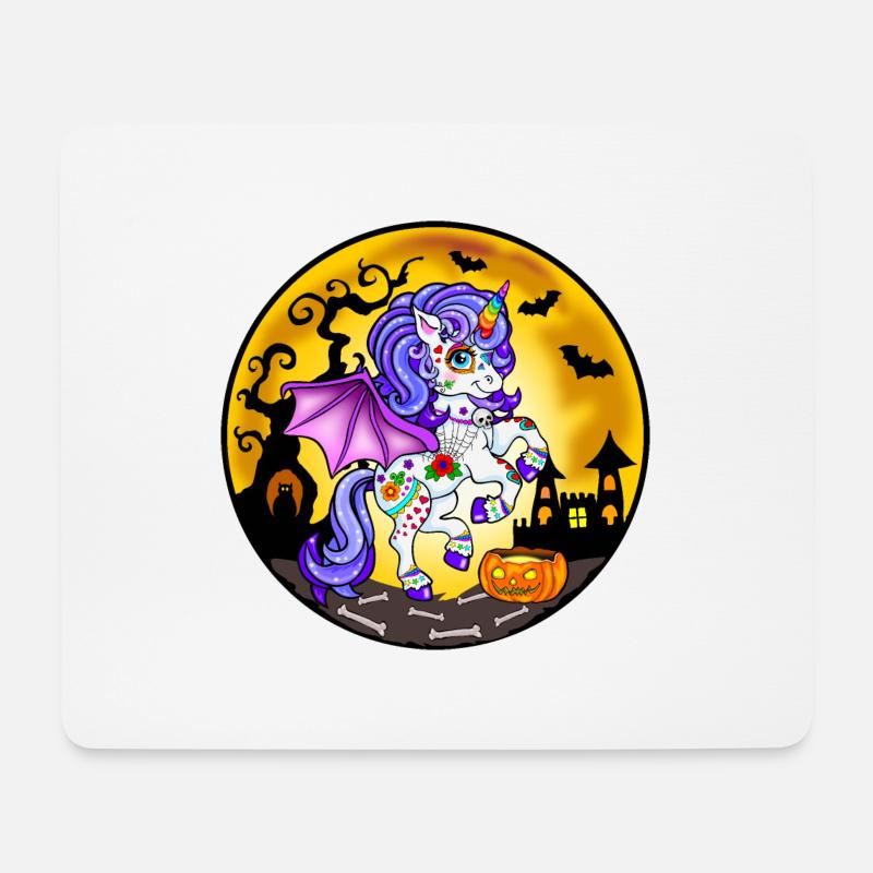 Einhorn Halloween - Mousepad (Querformat) - Weiß