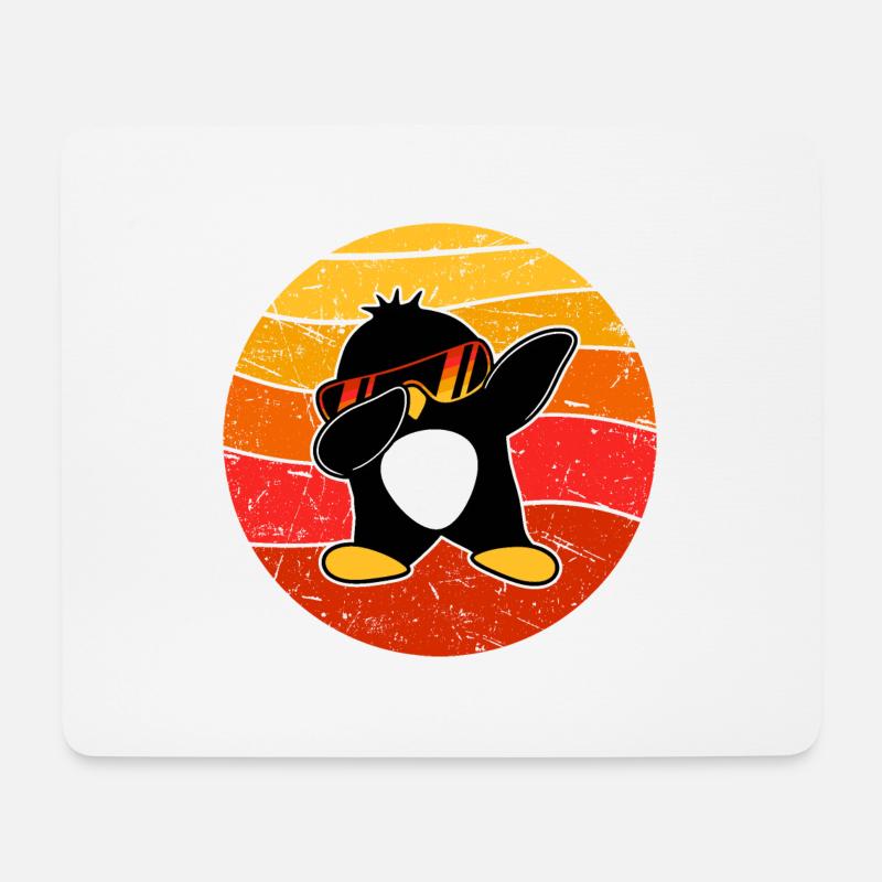 Lustiger Dabbing Pinguin Cool Dab Dance Tanz Pose - Mousepad (Querformat) - Weiß