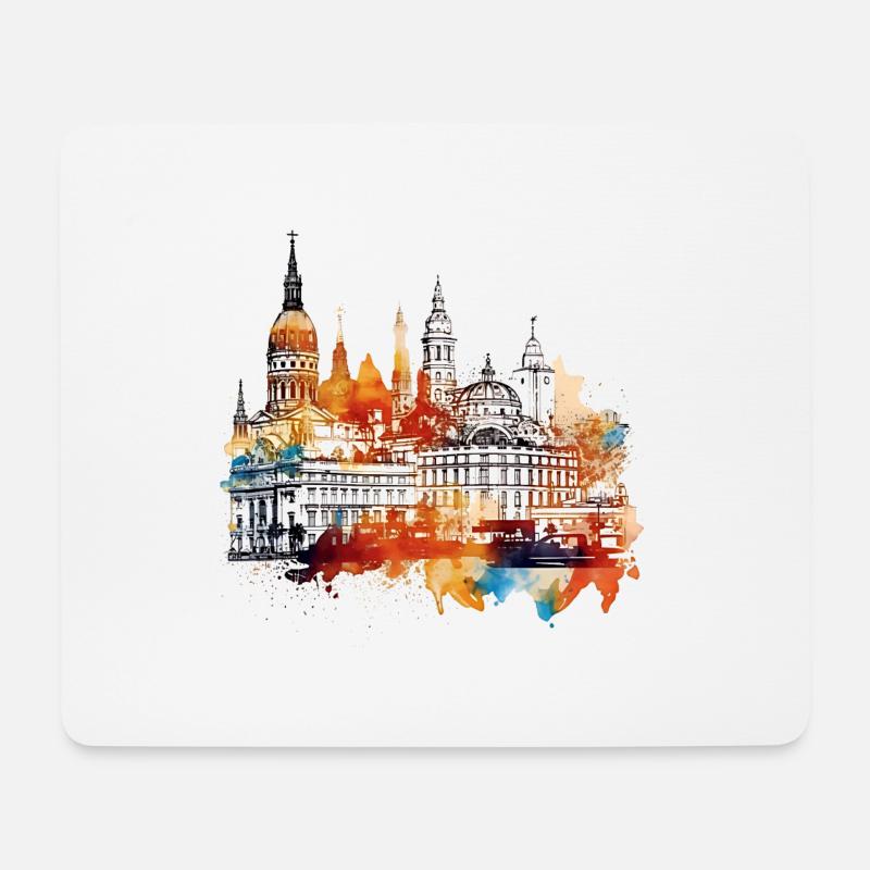 Madrid ist die pulsierende Hauptstadt Spaniens - Mousepad (Querformat) - Weiß