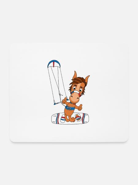 PFERD - PONY - KITESURFER - KITE - KITEN - KITEN - Mousepad (Querformat) - Weiß
