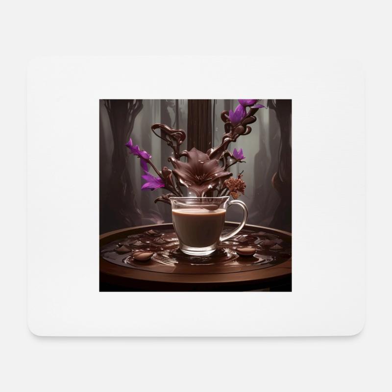 gemütliche Tasse heiße Schokolade - Mousepad (Querformat) - Weiß