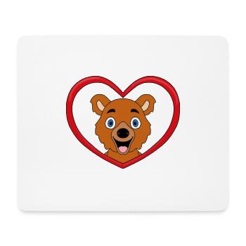 LIEBE - BÄR - HERZ - TIER - TIERISCH - VERLIEBT - Mousepad (Querformat) - Weiß - Vorne