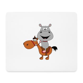 NILPFERD - FLUSSPFERD - HIPPO - PFERD - PONY - Mousepad (Querformat) - Weiß - Vorne