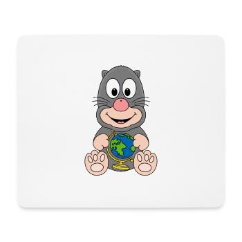 MAULWURF - ERDE - GLOBUS - WELT - TIER - Mousepad (Querformat) - Weiß - Vorne