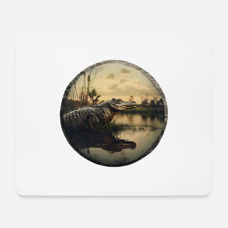 Ein grosser Alligator in den Everglade - Mousepad (Querformat) - Weiß