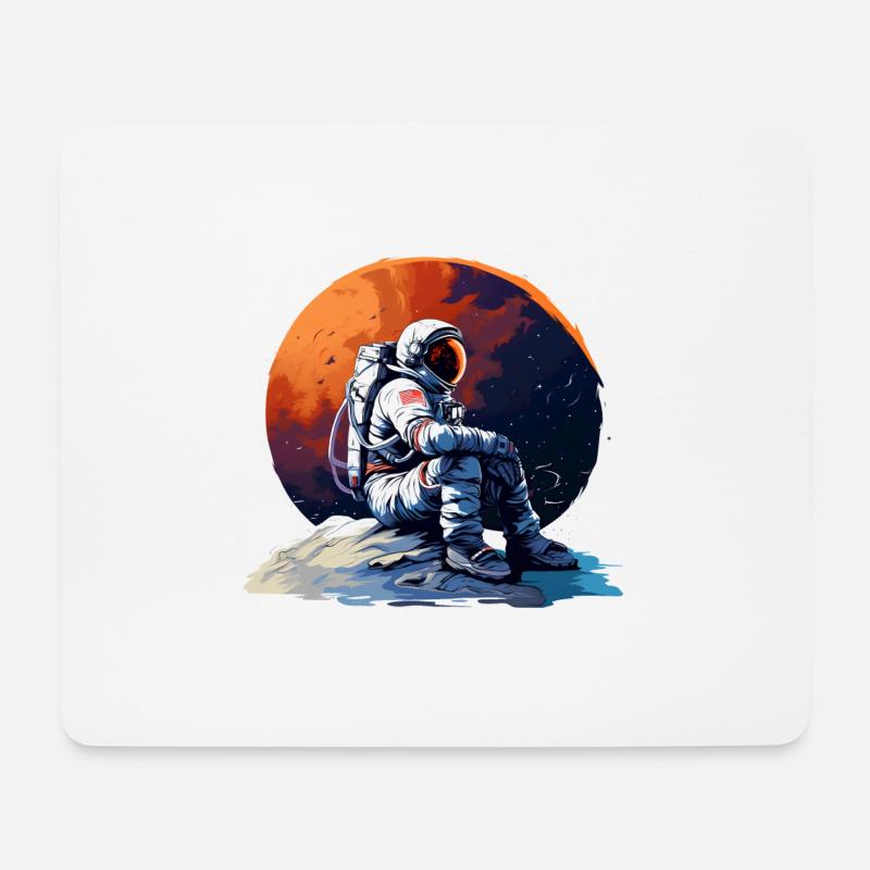 Gestrandeter Astronaut - Mousepad (Querformat) - Weiß