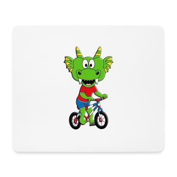 FAHRRAD - RAD - RADFAHRER - DRACHE - KIND - BABY - Mousepad (Querformat) - Weiß - Vorne