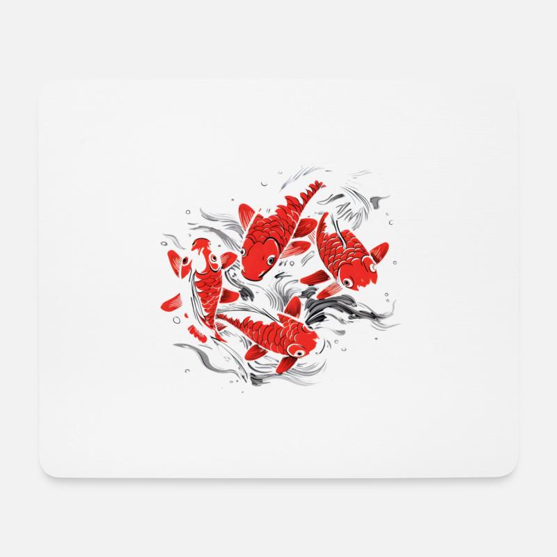 Ein Schwarm japanischer Koifische - Mousepad (Querformat) - Weiß