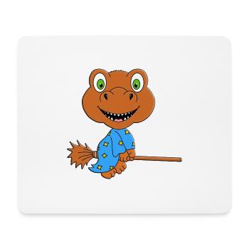 HEXE - DINOSAURIER - HALLOWEEN - KINDER - BABYS - Mousepad (Querformat) - Weiß - Vorne