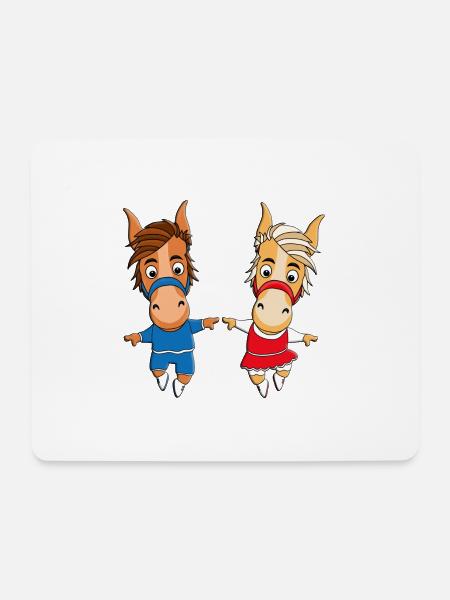PONYS - PONY - PFERDE - PFERD - TANZEN - LIEBE - Mousepad (Querformat) - Weiß