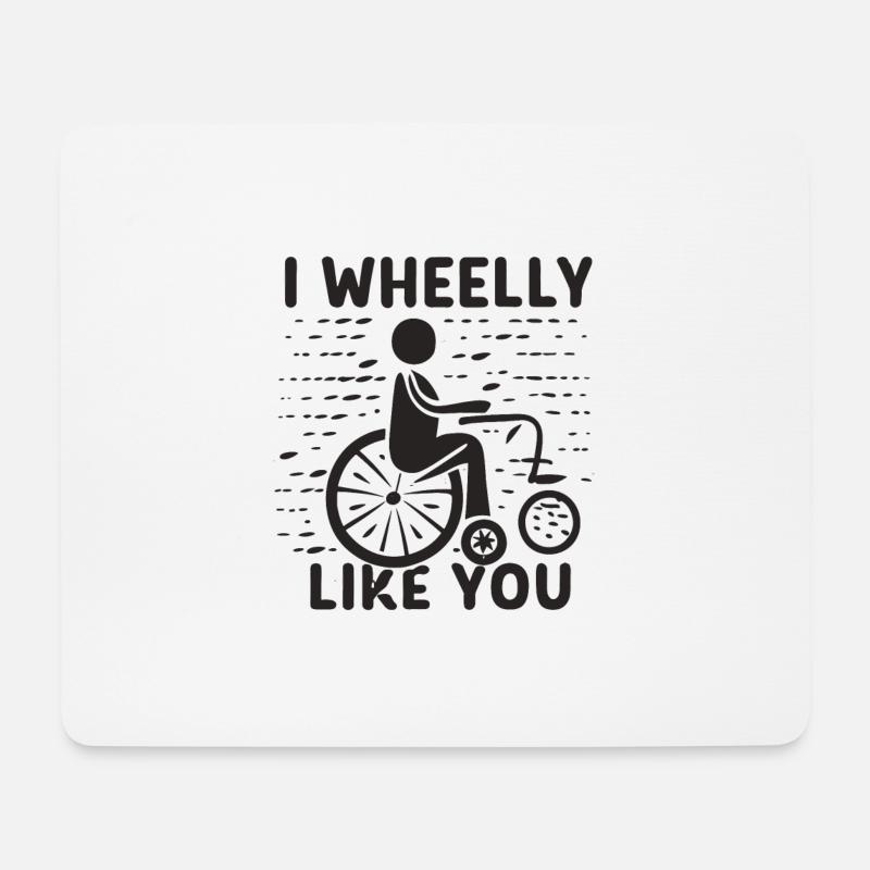 Rollstuhlfahrer - Mousepad (Querformat) - Weiß