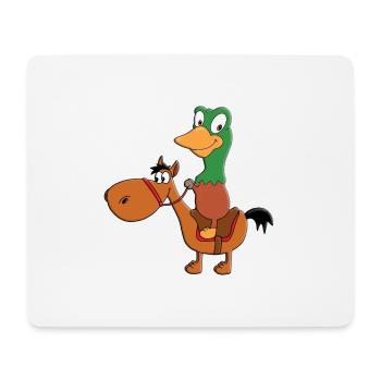 REITEN - PFERD - PONY - ENTE - ERPEL - REITER - Mousepad (Querformat) - Weiß - Vorne