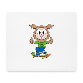 SKATER - SKATEBOARD - LAMA - ALPAKA - TIER - Mousepad (Querformat) - Weiß - Vorne