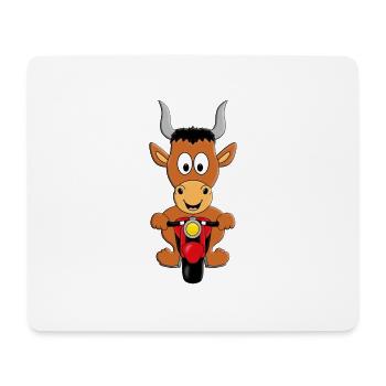 MOTORRAD - BIKER - STIER - BULLE - RIND - KUH - Mousepad (Querformat) - Weiß - Vorne