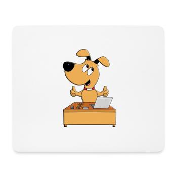 HUND - SCHREIBTISCH - MITARBEITER - CHEF - JOB - Mousepad (Querformat) - Weiß - Vorne