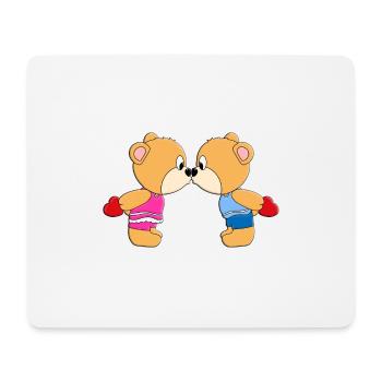 TEDDYBÄREN - HERZEN - LIEBE - VERLIEBT - TEDDYS - Mousepad (Querformat) - Weiß - Vorne