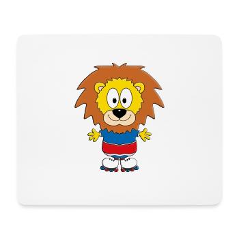 SPORT - LÖWE - INLINER - SKATEN - TIER - TIERISCH - Mousepad (Querformat) - Weiß - Vorne