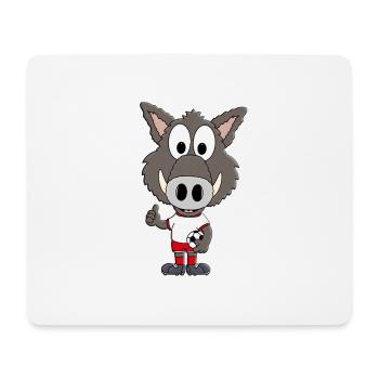 FUßBALL - SPORT - BALLSPORT - WILDSCHWEIN - TIER - Mousepad (Querformat) - Weiß - Vorne