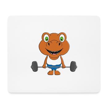 GEWICHTHEBER - DINO - DINOSAURIER - FITNESS - TIER - Mousepad (Querformat) - Weiß - Vorne