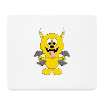 FITNESS - SPORT - MONSTER - HANTELN - SPORTLER - Mousepad (Querformat) - Weiß - Vorne