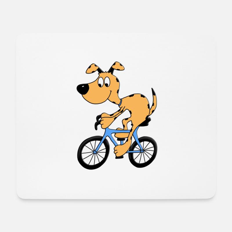 HUND - RAD - RENNRAD - FAHRRAD - HUNDE - SPORT - Mousepad (Querformat) - Weiß
