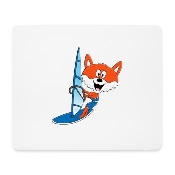 WINDSURFER - SURFER - WASSERSPORT - FUCHS - TIER - Mousepad (Querformat) - Weiß - Vorne