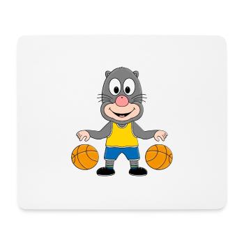 MAULWURF - BASKETBALL - BALLSPORT - SPORT - TIER - Mousepad (Querformat) - Weiß - Vorne
