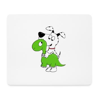 HUND - DINO - DINOSAURIER - KUSCHELTIER - TIERISCH - Mousepad (Querformat) - Weiß - Vorne