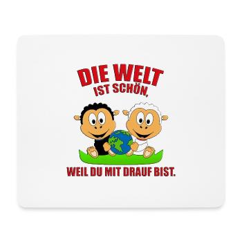 SCHAF - SCHAFE - LIEBE - LOVE - WELT - ERDE - Mousepad (Querformat) - Weiß - Vorne