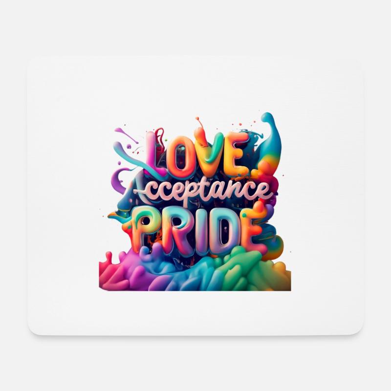 Liebe, Akzeptanz, Stolz - LGBTQ - Mousepad (Querformat) - Weiß