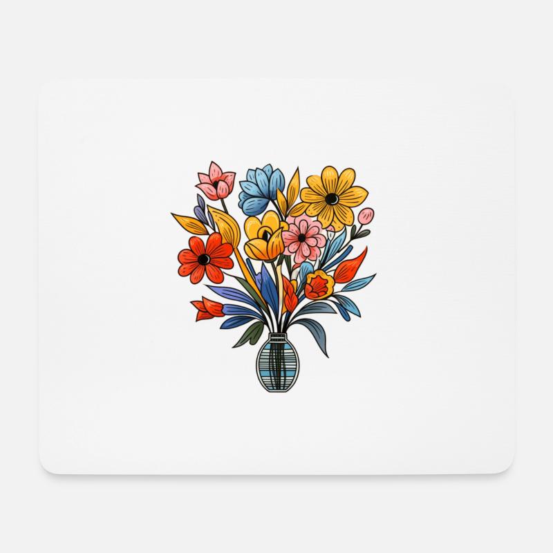 Beautiful flower mix - Mousepad (Querformat) - Weiß