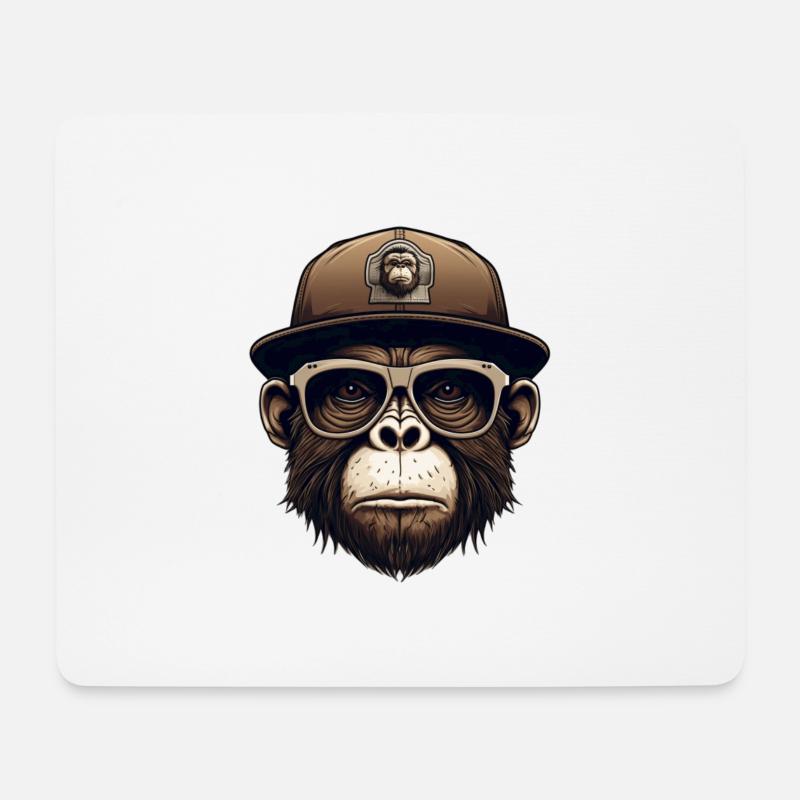 Monkey Geek - Mouse Pad (horizontal) - white