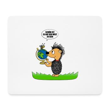 BIENE - STACHELSCHWEIN - WELT - SCHÖN IST ES... - Mousepad (Querformat) - Weiß - Vorne