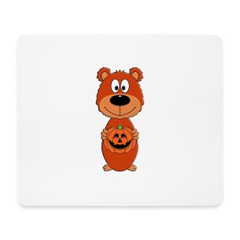 KÜRBIS - HALLOWEEN - TEDDYBÄR - BÄR - TEDDY - TIER - Mousepad (Querformat) - Weiß - Vorne