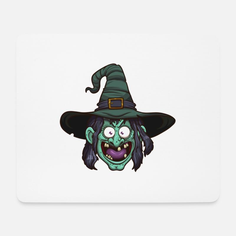 Witch Face - Mouse Pad (horizontal) - white