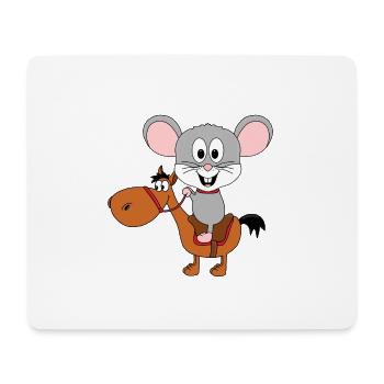 MAUS - PFERD - PONY - REITEN - TIERE - TIER - Mousepad (Querformat) - Weiß - Vorne