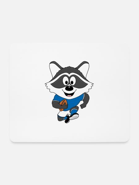 AMERICAN FOOTBALL - WASCHBÄR - TIER - SPORT - Mousepad (Querformat) - Weiß